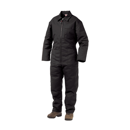 Lined Twill Coveralls, Men's, Black, Size Large Waymarc Industries Inc