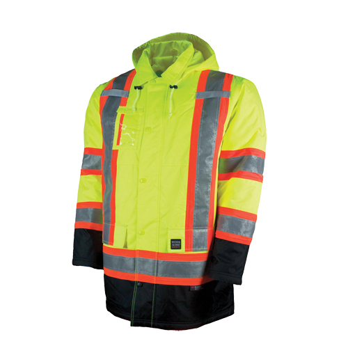 Parka de s&eacute;curit&eacute; doubl&eacute;, Jaune lime haute visibilit&eacute;, Grand Waymarc Industries Inc