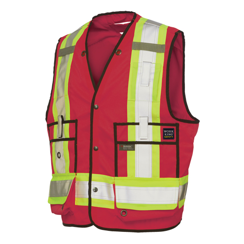 Veste de s&eacute;curit&eacute; pour arpenteur, Rouge, Grand, Polyester Waymarc Industries Inc