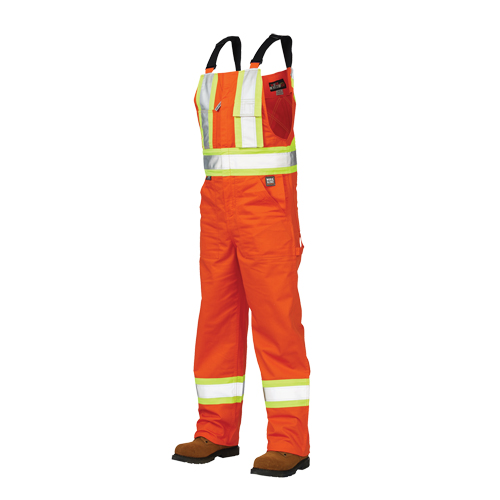 Unlined Safety Overalls, Poly-Cotton, Large, High Visibility Orange Waymarc Industries Inc