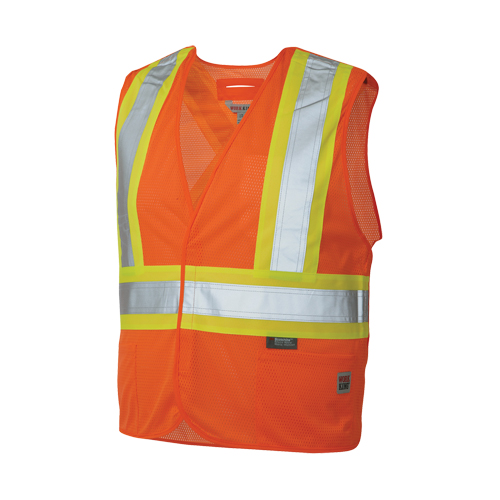 Veste de s&eacute;curit&eacute; d&eacute;tachable en cinq points, Orange haute visibilit&eacute;, Grand/T-Grand, Polyester Waymarc Industries Inc
