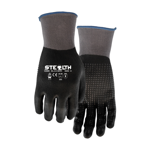 Gants 395 Stealth Blackbird, 8/Moyen, R&ecirc;vetement Mousse de nitrile, Calibre 15, Enveloppe en Nylon Waymarc Industries Inc