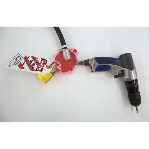Dispositif de verrouillage polyvalent pour &eacute;quipement pneumatique Stopout Waymarc Industries Inc