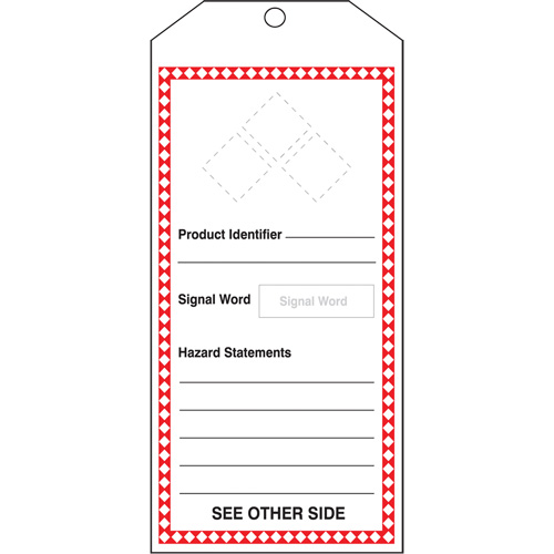 Tr&egrave;s grande &eacute;tiquette SGH, Papier cartonn&eacute;, 3-7/8" la x 8-1/2" h, Anglais Waymarc Industries Inc