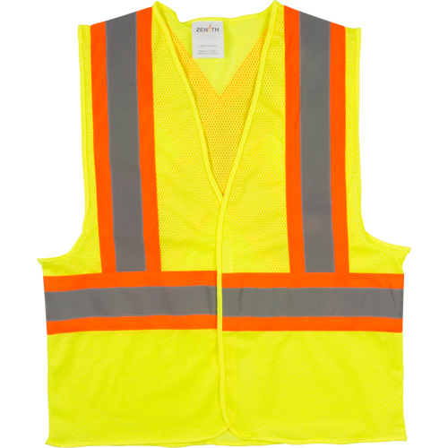 Traffic Safety Vest, High Visibility Lime-Yellow, Medium, Polyester Waymarc Industries Inc