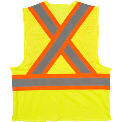 Traffic Safety Vest, High Visibility Lime-Yellow, Medium, Polyester Waymarc Industries Inc