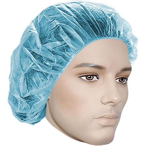 Bonnets bouffants, Polypropyl&egrave;ne, 18", Bleu Waymarc Industries Inc