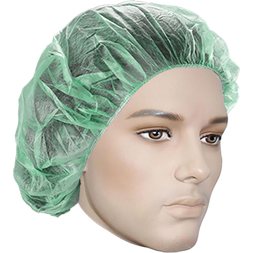 Bouffant Caps, Polypropylene, 21", Green Waymarc Industries Inc