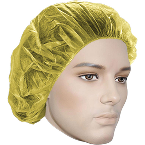 Bouffant Caps, Polypropylene, 24", Yellow Waymarc Industries Inc