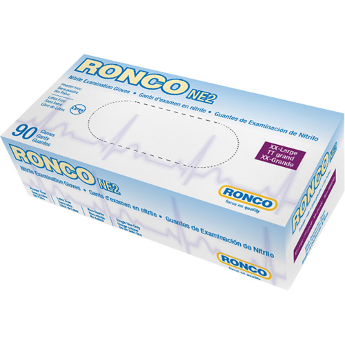 Disposable Gloves, 2X-Large, Nitrile, 4-mil, Powder-Free, Blue Waymarc Industries Inc