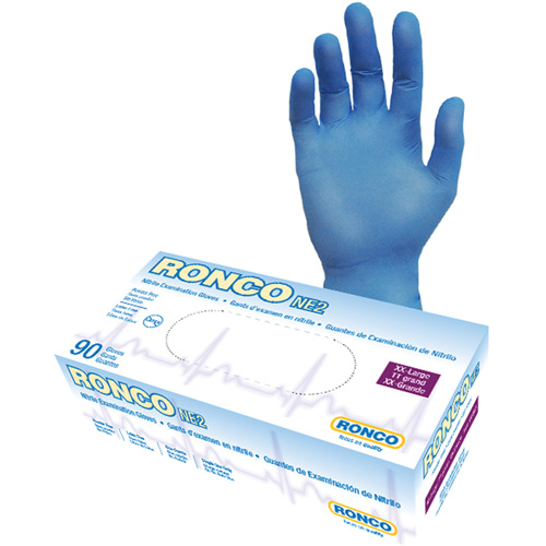 Disposable Gloves, 2X-Large, Nitrile, 4-mil, Powder-Free, Blue Waymarc Industries Inc