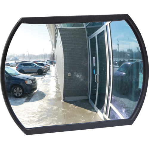 Roundtangular Convex Mirror with Bracket, 12" H x 18" W, Indoor/Outdoor Waymarc Industries Inc