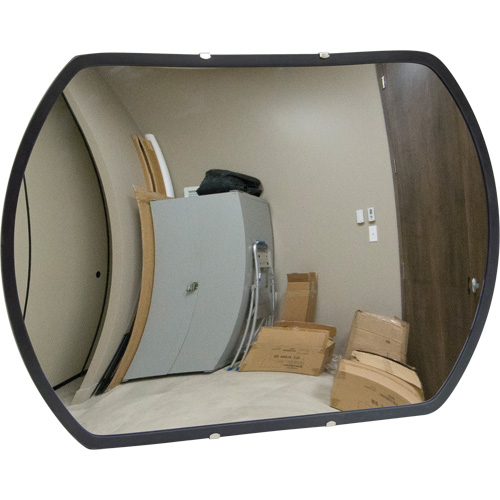 Miroir convexe rectangulaire/rond avec support, 12" h x 18" la, Int&eacute;rieur/Ext&eacute;rieur Waymarc Industries Inc