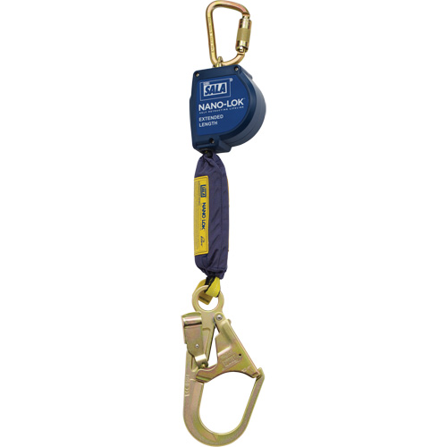 Nano-Lok Extended Length Self-Retracting Lifeline, 9', Polyester/Web, Swivel Waymarc Industries Inc