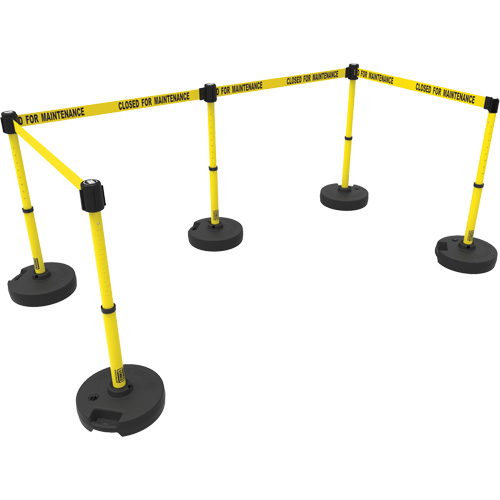 Ensemble de cinq montants pour barri&egrave;re PLUS, Plastique, 42" h, Ruban Jaune, Longueur du ruban 15' Waymarc Industries Inc