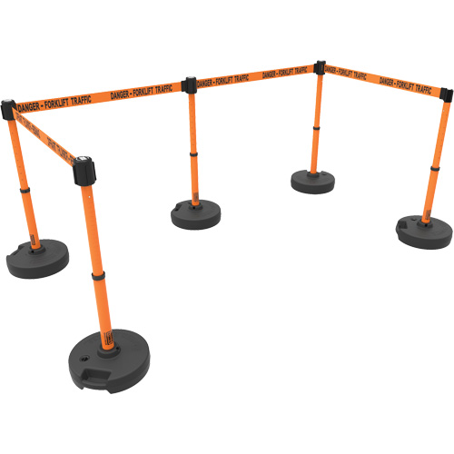 Ensemble de cinq montants pour barri&egrave;re PLUS, Plastique, 42" h, Ruban Orange, Longueur du ruban 15' Waymarc Industries Inc