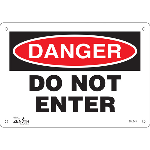 "Do Not Enter" Sign, 7" x 10", Aluminum, English Waymarc Industries Inc