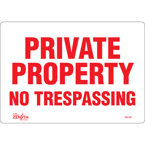 "Private Property" Sign, 7" x 10", Vinyl, English Waymarc Industries Inc