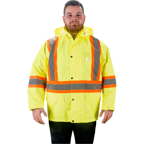 RZ1000 Rain Jacket, Polyester, Small, High Visibility Lime-Yellow Waymarc Industries Inc