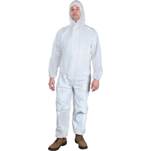 Combinaisons &agrave; capuchon, Moyen, Blanc, Microporeux Waymarc Industries Inc