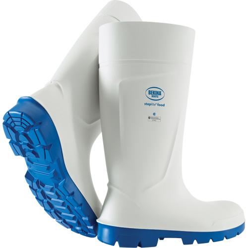 Bekina&reg; Steplite Food Safety Boots, Polyurethane, Steel Toe, Size 4 Waymarc Industries Inc