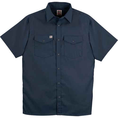 Twill Short-Sleeved Work Shirt with Snap, Men's, Medium (Tall), Navy Blue Waymarc Industries Inc
