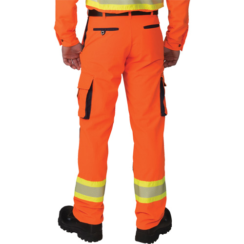 Pantalons cargo haute visibilit&eacute; antid&eacute;chirure, Polyester, 28, Orange haute visibilit&eacute; Waymarc Industries Inc