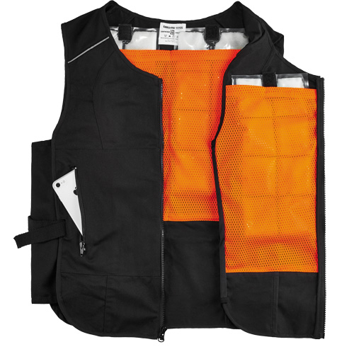 Chill-Its&reg; 6260 Lightweight Phase Change Cooling Vest with Packs, Small/Medium, Black Waymarc Industries Inc
