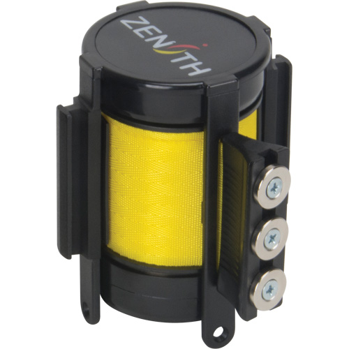 Cassette de ruban magn&eacute;tique pour barri&egrave;re de contr&ocirc;le des foules personnalis&eacute;e, 12', Ruban Jaune Waymarc Industries Inc