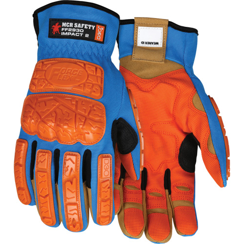 Forceflex&reg; Impact Gloves, Medium, Synthetic Palm, Slip-On Cuff Waymarc Industries Inc