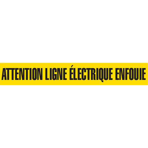 Barricade Tape, French, 3" W x 1000' L, 2 mils, Black on Yellow Waymarc Industries Inc