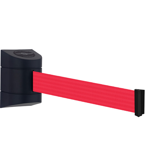 TensaBarrier&reg; Wall Mounted Unit, Plastic, Screw Mount, 30', Red Tape Waymarc Industries Inc