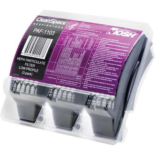 Low Profile HEPA Filters, Particulates, Pack of 3 Waymarc Industries Inc