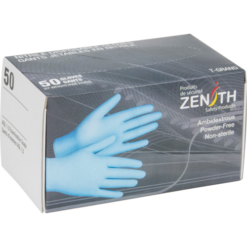 Gants jetables en paquets pour distributeur, Moyen, Nitrile, 4,5 mils, Sans poudre, Bleu Waymarc Industries Inc