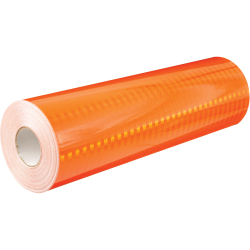 High Intensity Prismatic Grade Reflective Sheeting, 2" W x 150' L, 19 mils, Orange Waymarc Industries Inc