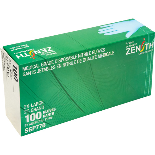 Puncture-Resistant Medical-Grade Disposable Gloves, 2X-Large, Nitrile, 4.5-mil, Powder-Free, Blue, Class 2 Waymarc Industries Inc
