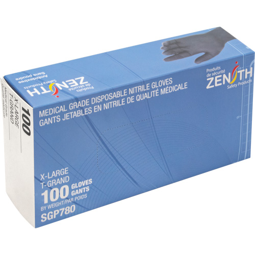 Gants jetables de calibre m&eacute;dical r&eacute;sistants &agrave; la perforation, T-Grand, Nitrile, 5 mils, Sans poudre, Noir, Classe 2 Waymarc Industries Inc