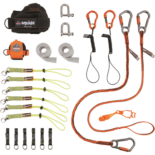 Trousse de longes de fixation d'outils pour monteurs de charpentes m&eacute;talliques et poseurs d'acier 3186 Squids Waymarc Industries Inc