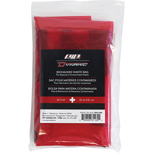Dynamic Hazardous Waste Bags, Infectious Waste, 24" L x 24" W, 12 microns Waymarc Industries Inc