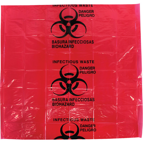 Dynamic Hazardous Waste Bags, Infectious Waste, 24" L x 24" W, 12 microns Waymarc Industries Inc