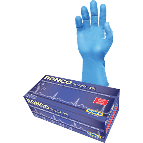 Blurite XPL Examination Gloves, Small, Nitrile, 8-mil, Powder-Free, Blue, Class 2 Waymarc Industries Inc