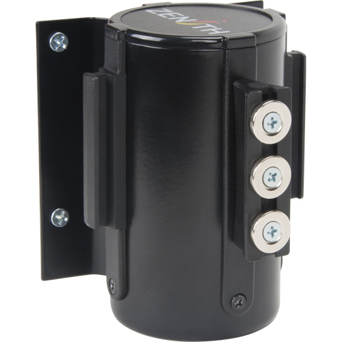 Barri&egrave;re &agrave; fixation murale avec ruban magn&eacute;tique, Acier, Fixation par vis, 12', Ruban Noir Waymarc Industries Inc