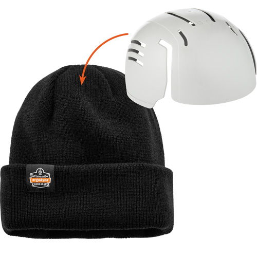 Tuque en tricot c&ocirc;tel&eacute; avec fermeture &agrave; glissi&egrave;re et casque antichoc &agrave; ins&eacute;rer N-Ferno, Taille unique, Noir Waymarc Industries Inc