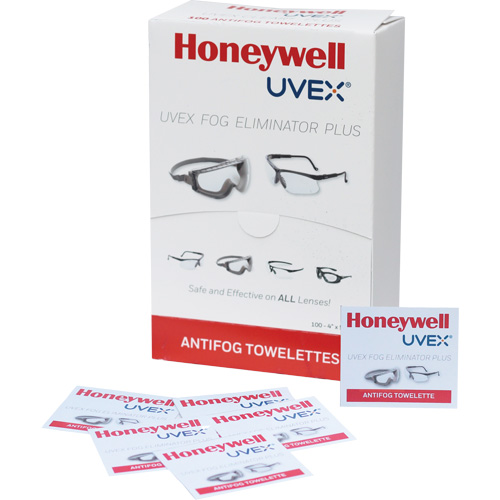 Uvex&reg; Fog Eliminator Plus Lens Towelettes, 4" x 5", Pack Of 100 Waymarc Industries Inc