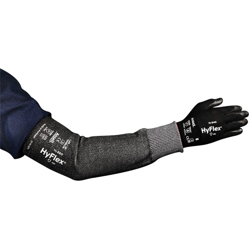 HyFlex&reg; 11-280 Series Narrow Cut Resistant Sleeve, Intercept, 12", ASTM ANSI Level A4, Grey Waymarc Industries Inc