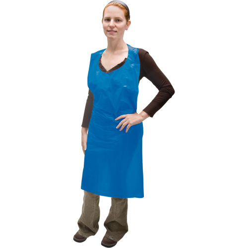 Tablier en poly&eacute;thyl&egrave;ne, Poly&eacute;thyl&egrave;ne, Bleu, 35" la x 46" lo Waymarc Industries Inc
