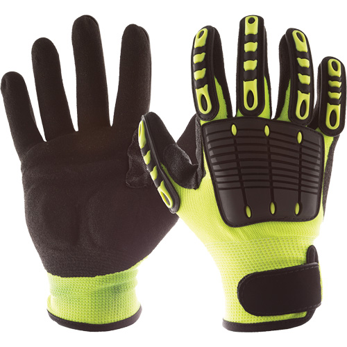 Back Tracker Impact Gloves with Back of Hand Protection, Small, Nitrile Palm, Hook & Loop Cuff Waymarc Industries Inc