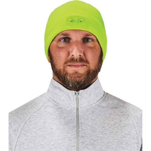 N-Ferno&reg; Skull Cap Beanie Hat with LED Lights, One Size, High-Visibility Lime Green Waymarc Industries Inc