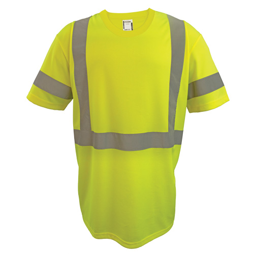 Chemise de s&eacute;curit&eacute; &agrave; manches courtes, Polyester, 2T-Grand, Jaune lime haute visibilit&eacute; Waymarc Industries Inc