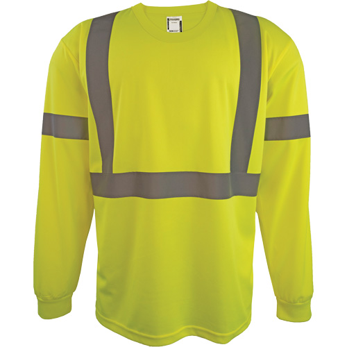 Long Sleeve Safety Shirt, Polyester, 2X-Large, High Visibility Lime-Yellow Waymarc Industries Inc